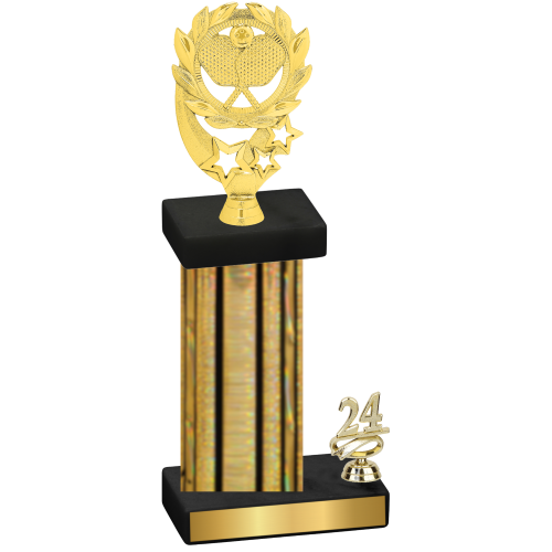 Accented Single Gold Glacier Year Pickleball Trophy