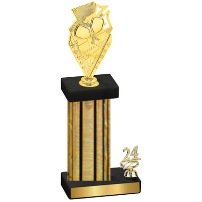 Accented Single Gold Glacier Year Pickleball Trophy