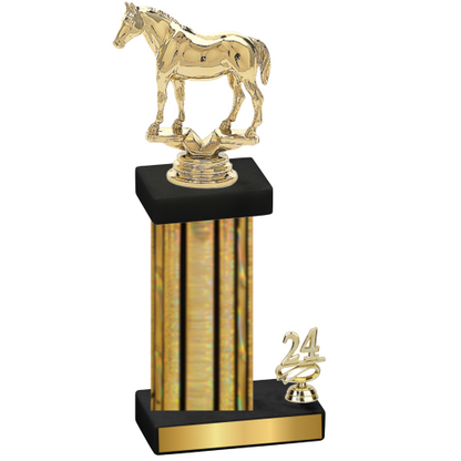 Accented Single Gold Glacier Year Horses Trophy