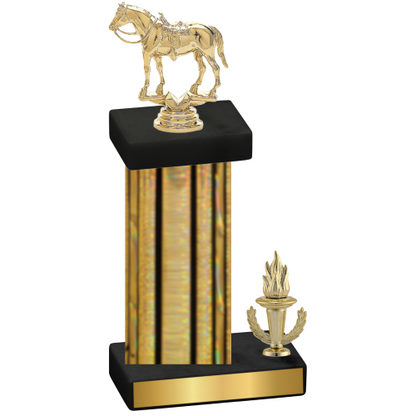 Accented Single Gold Glacier Victory Horses Trophy