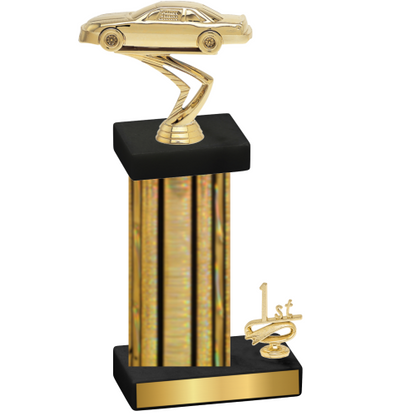 Accented Single Gold Glacier First Place Cars Trophy