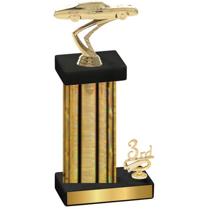 Accented Single Gold Glacier Third Place Cars Trophy