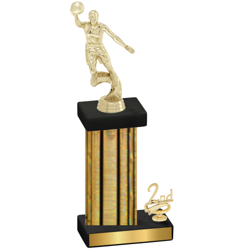 Accented Single Gold Glacier Second Place Basketball Trophy