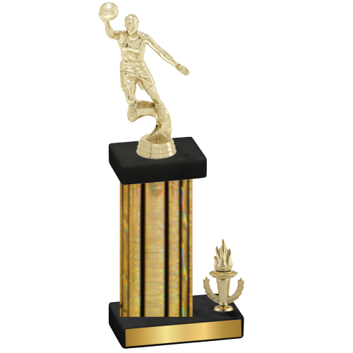 Accented Single Gold Glacier Victory Basketball Trophy