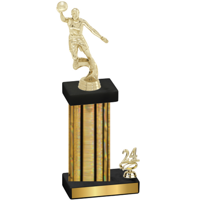 Accented Single Gold Glacier Year Basketball Trophy