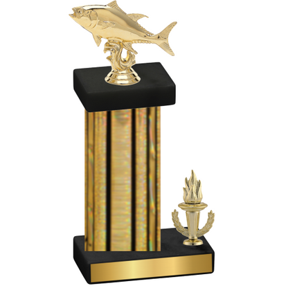 Accented Single Gold Glacier Victory Fishing Trophy