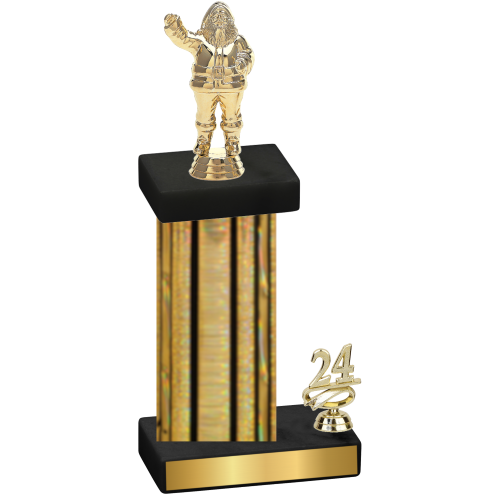 Accented Single Gold Glacier Year Holiday Trophy