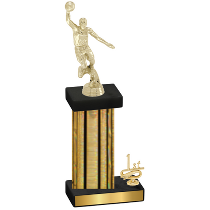 Accented Single Gold Glacier First Place Basketball Trophy