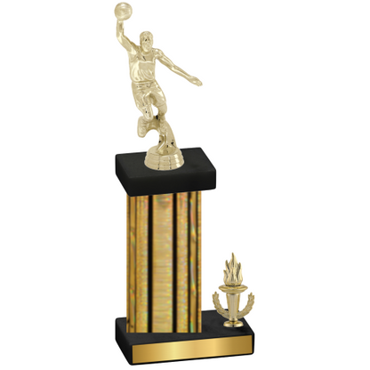 Accented Single Gold Glacier Victory Basketball Trophy