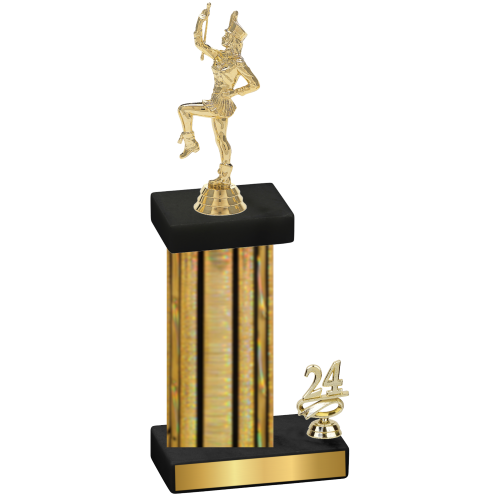 Accented Single Gold Glacier Year Majorette Trophy