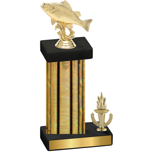 Accented Single Gold Glacier Victory Fishing Trophy