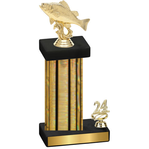 Accented Single Gold Glacier Year Fishing Trophy