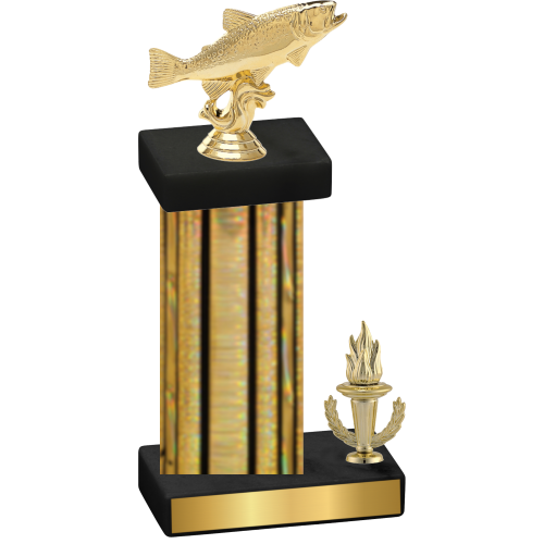 Accented Single Gold Glacier Victory Fishing Trophy