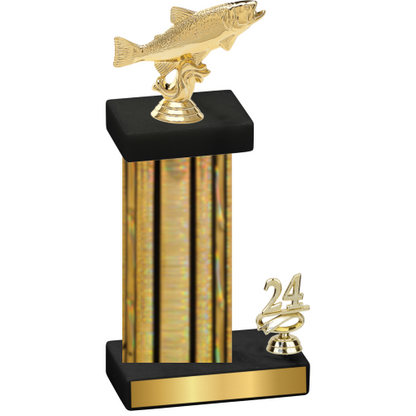 Accented Single Gold Glacier Year Fishing Trophy