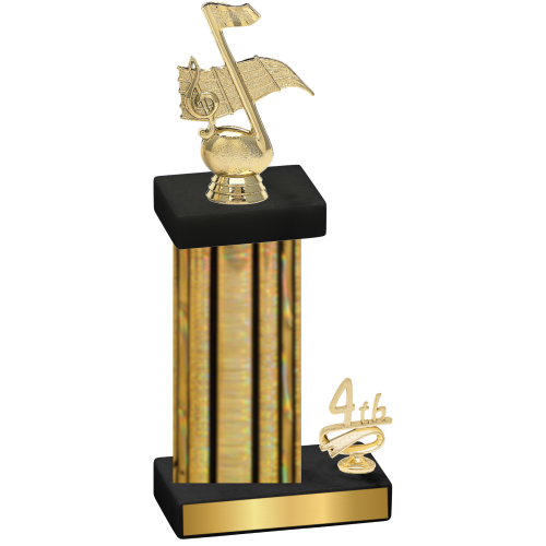 Accented Single Gold Glacier Fourth Place Music Trophy