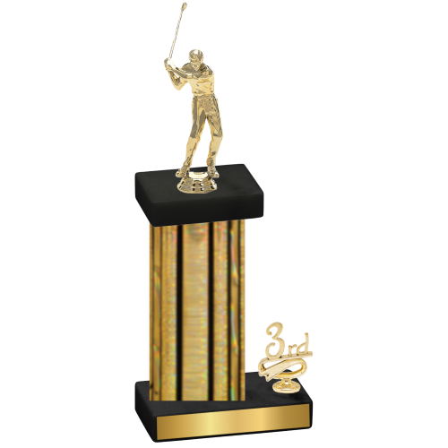 Accented Single Gold Glacier Third Place Golf Trophy