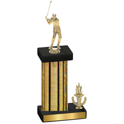 Accented Single Gold Glacier Victory Golf Trophy