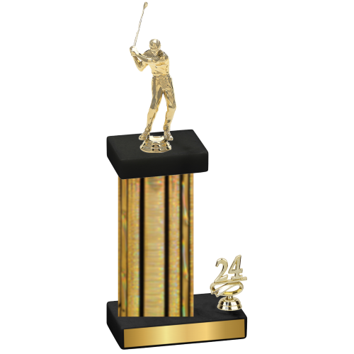 Accented Single Gold Glacier Year Golf Trophy