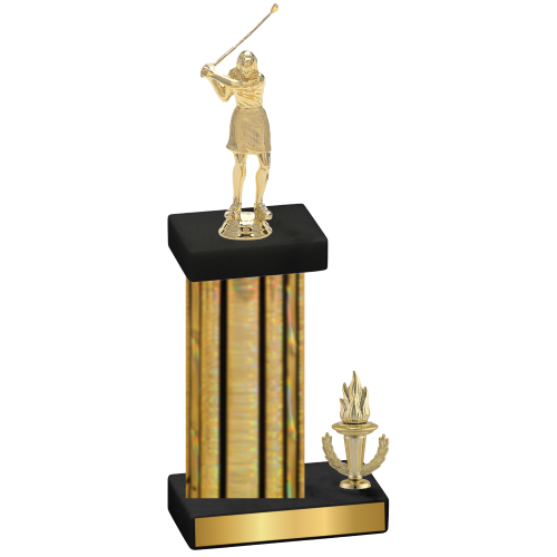 Accented Single Gold Glacier Victory Golf Trophy