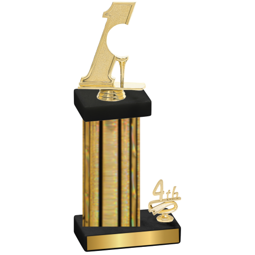 Accented Single Gold Glacier Fourth Place Golf Trophy