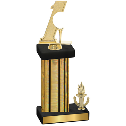 Accented Single Gold Glacier Victory Golf Trophy