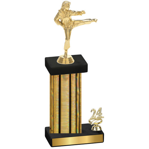 Accented Single Gold Glacier Year Karate Trophy