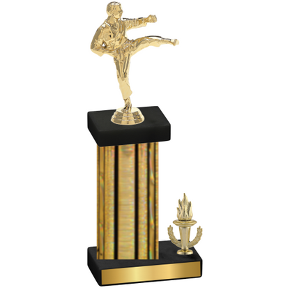 Accented Single Gold Glacier Victory Karate Trophy