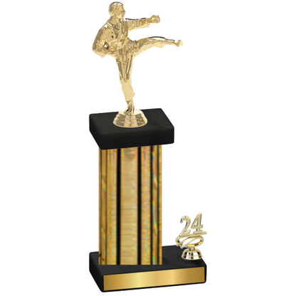 Accented Single Gold Glacier Year Karate Trophy