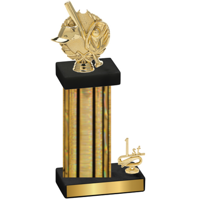 Accented Single Gold Glacier First Place Baseball Trophy