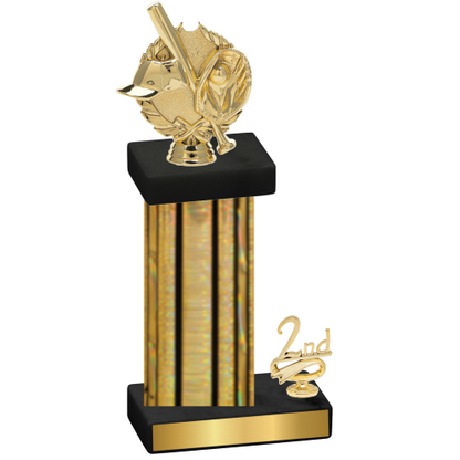 Accented Single Gold Glacier Second Place Baseball Trophy