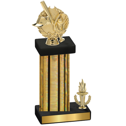 Accented Single Gold Glacier Victory Baseball Trophy