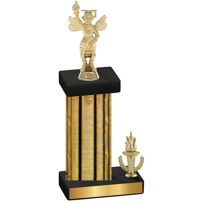 Accented Single Gold Glacier Victory Academics Trophy