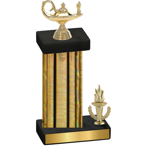 Accented Single Gold Glacier Victory Academics Trophy