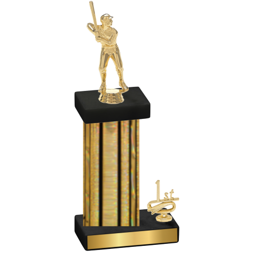 Accented Single Gold Glacier First Place Baseball Trophy