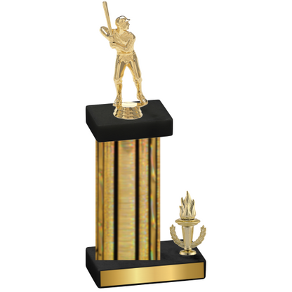 Accented Single Gold Glacier Victory Baseball Trophy