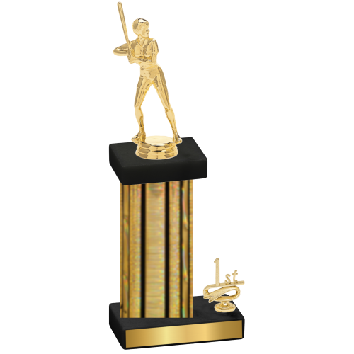 Accented Single Gold Glacier First Place Softball Trophy