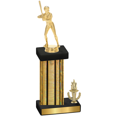 Accented Single Gold Glacier Victory Softball Trophy