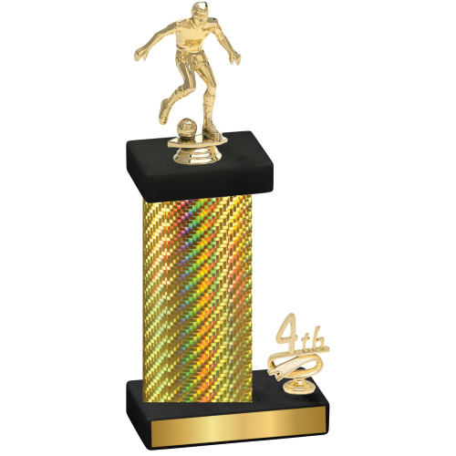 Accented Single Gold Carbon Fiber Fourth Place Soccer Trophy