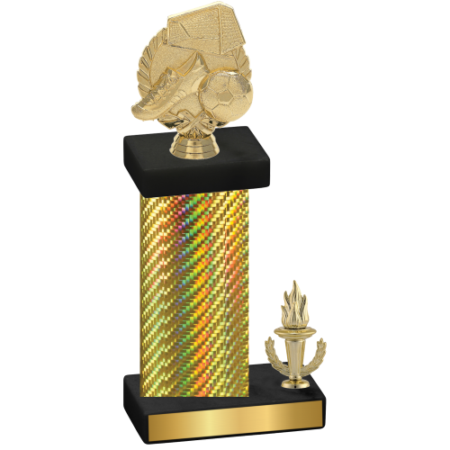 Accented Single Gold Carbon Fiber Victory Soccer Trophy