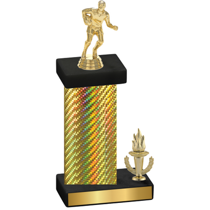 Accented Single Gold Carbon Fiber Victory Rugby Trophy