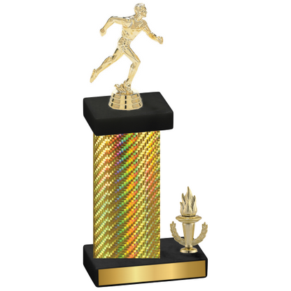 Accented Single Gold Carbon Fiber Victory Running Trophy