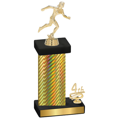 Accented Single Gold Carbon Fiber Fourth Place Running Trophy