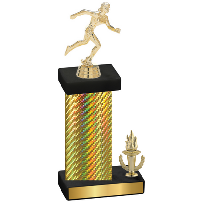 Accented Single Gold Carbon Fiber Victory Running Trophy