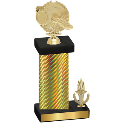 Accented Single Gold Carbon Fiber Victory Running Trophy