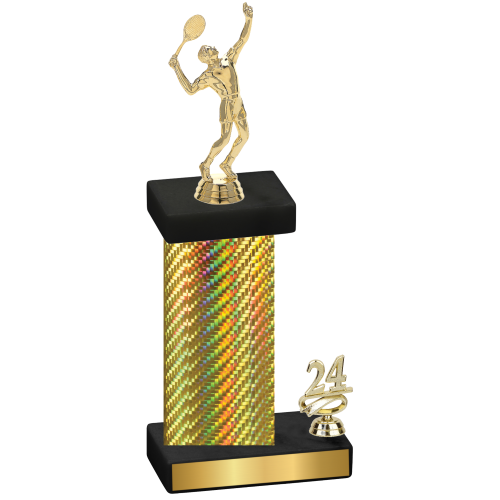 Accented Single Gold Carbon Fiber Year Tennis Trophy