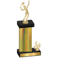 Accented Single Gold Carbon Fiber Fourth Place Tennis Trophy