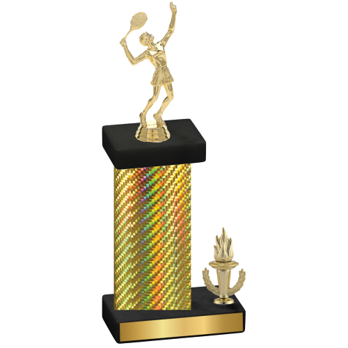 Accented Single Gold Carbon Fiber Victory Tennis Trophy