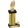Accented Single Gold Carbon Fiber First Place Football Trophy
