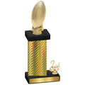 Accented Single Gold Carbon Fiber Second Place Football Trophy