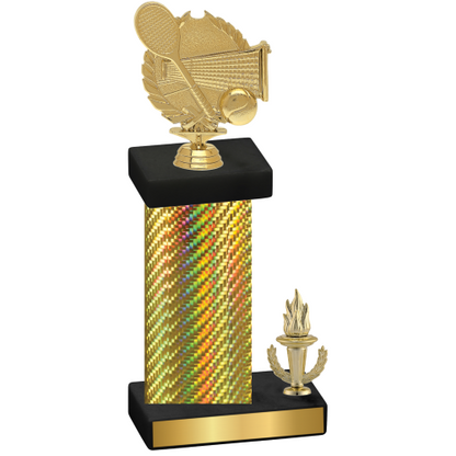 Accented Single Gold Carbon Fiber Victory Tennis Trophy